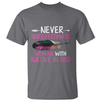 Native American Women T Shirt Never Underestimate A Woman With Native Blood - Wonder Print Shop