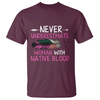 Native American Women T Shirt Never Underestimate A Woman With Native Blood - Wonder Print Shop