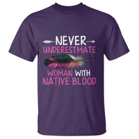Native American Women T Shirt Never Underestimate A Woman With Native Blood - Wonder Print Shop
