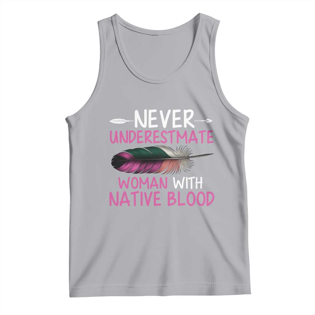 Native American Women Tank Top Never Underestimate A Woman With Native Blood - Wonder Print Shop