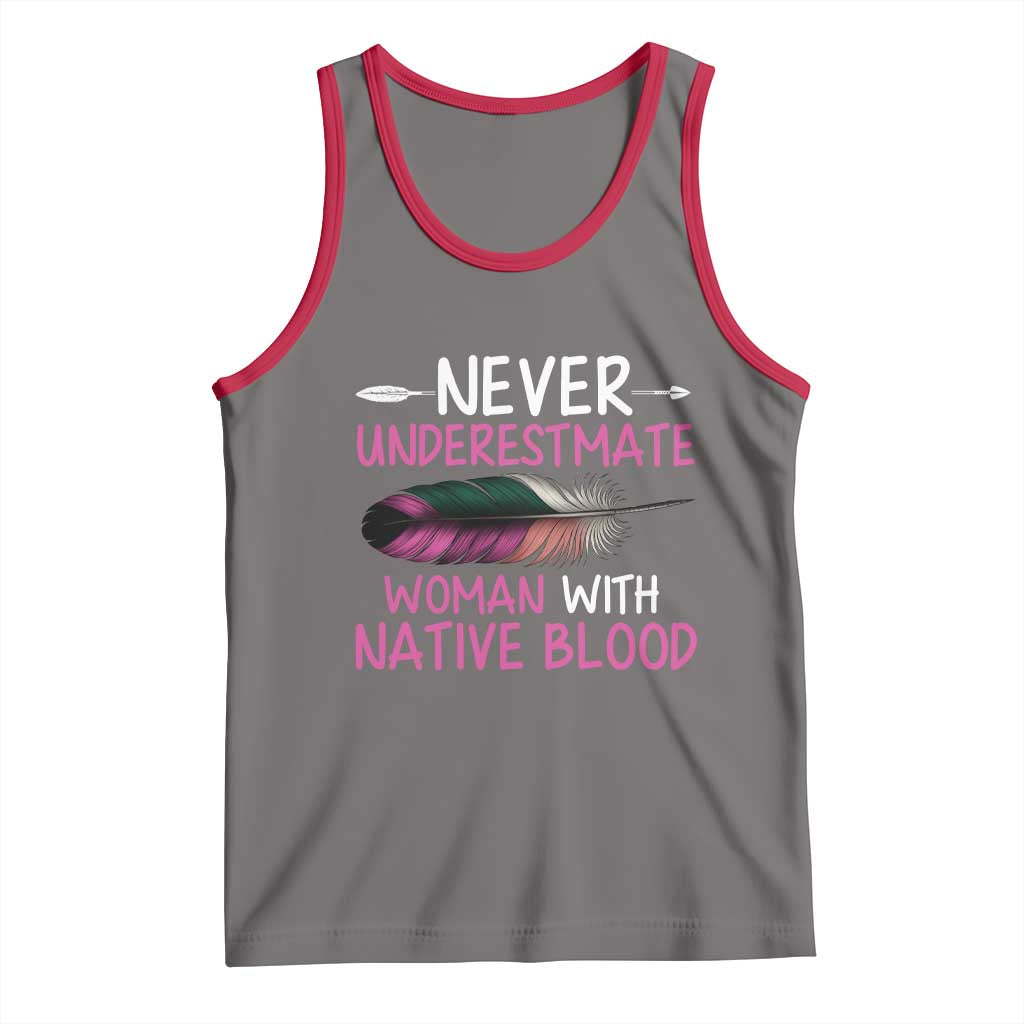 Native American Women Tank Top Never Underestimate A Woman With Native Blood - Wonder Print Shop