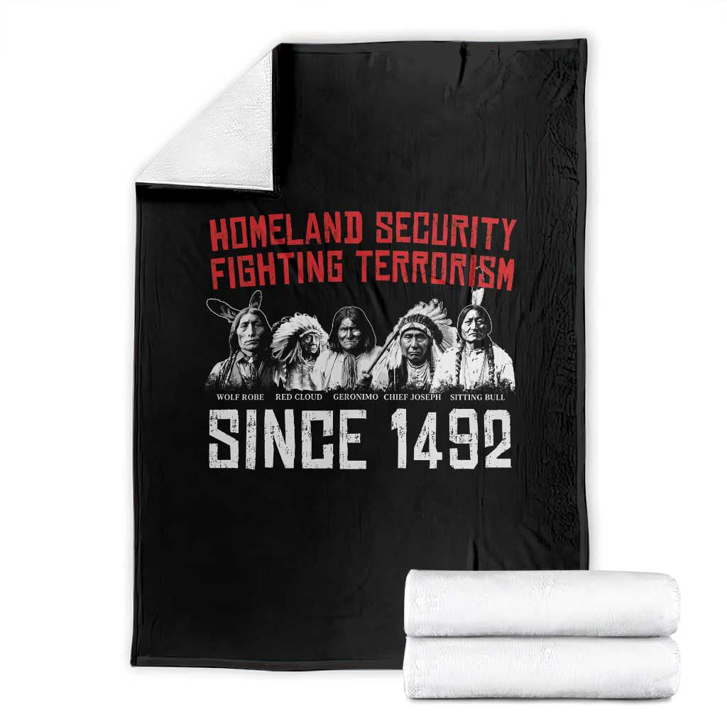 Native American Throw Blanket Homeland Security Fighting Terrorism Since 1492 - Wonder Print Shop