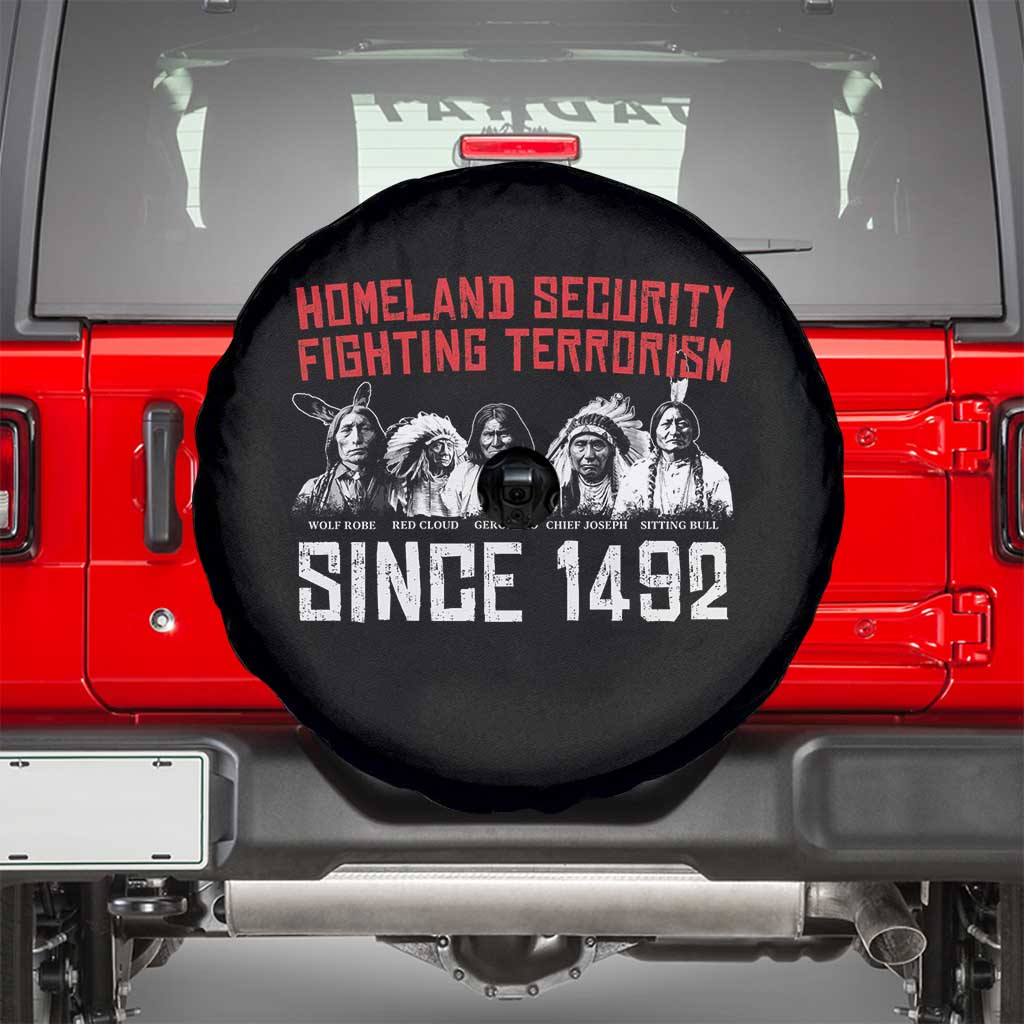 Native American Spare Tire Cover Homeland Security Fighting Terrorism Since 1492 - Wonder Print Shop