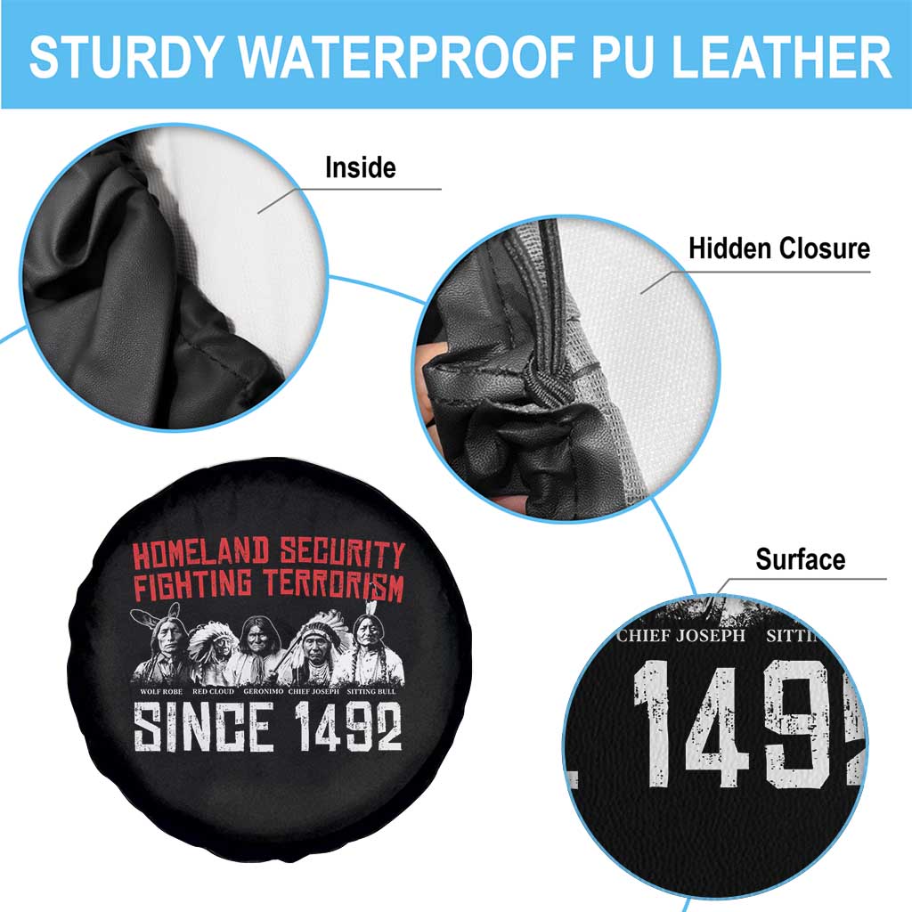 Native American Spare Tire Cover Homeland Security Fighting Terrorism Since 1492 - Wonder Print Shop