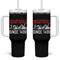 Native American Tumbler With Handle Homeland Security Fighting Terrorism Since 1492