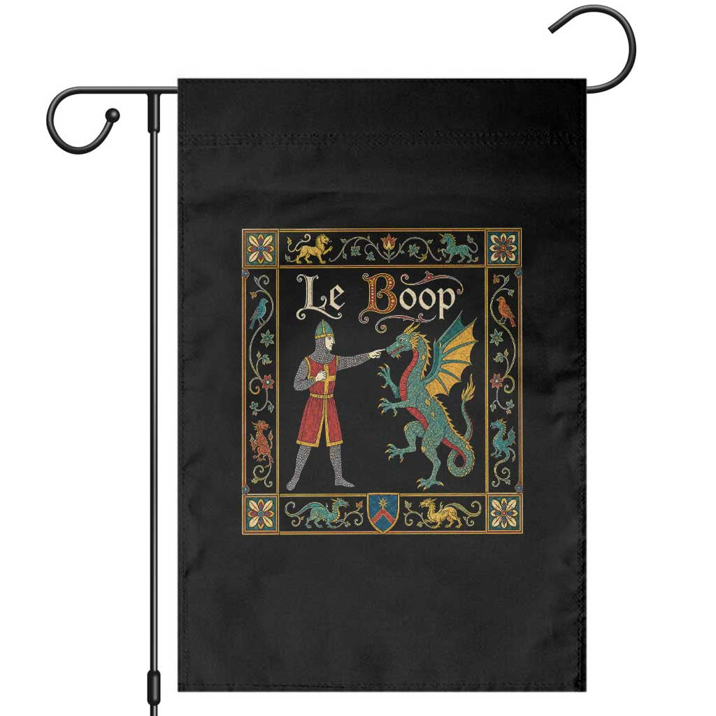 Le Boop Medieval Knight Dragon Fantasy Book Lover Humor Garden Flag