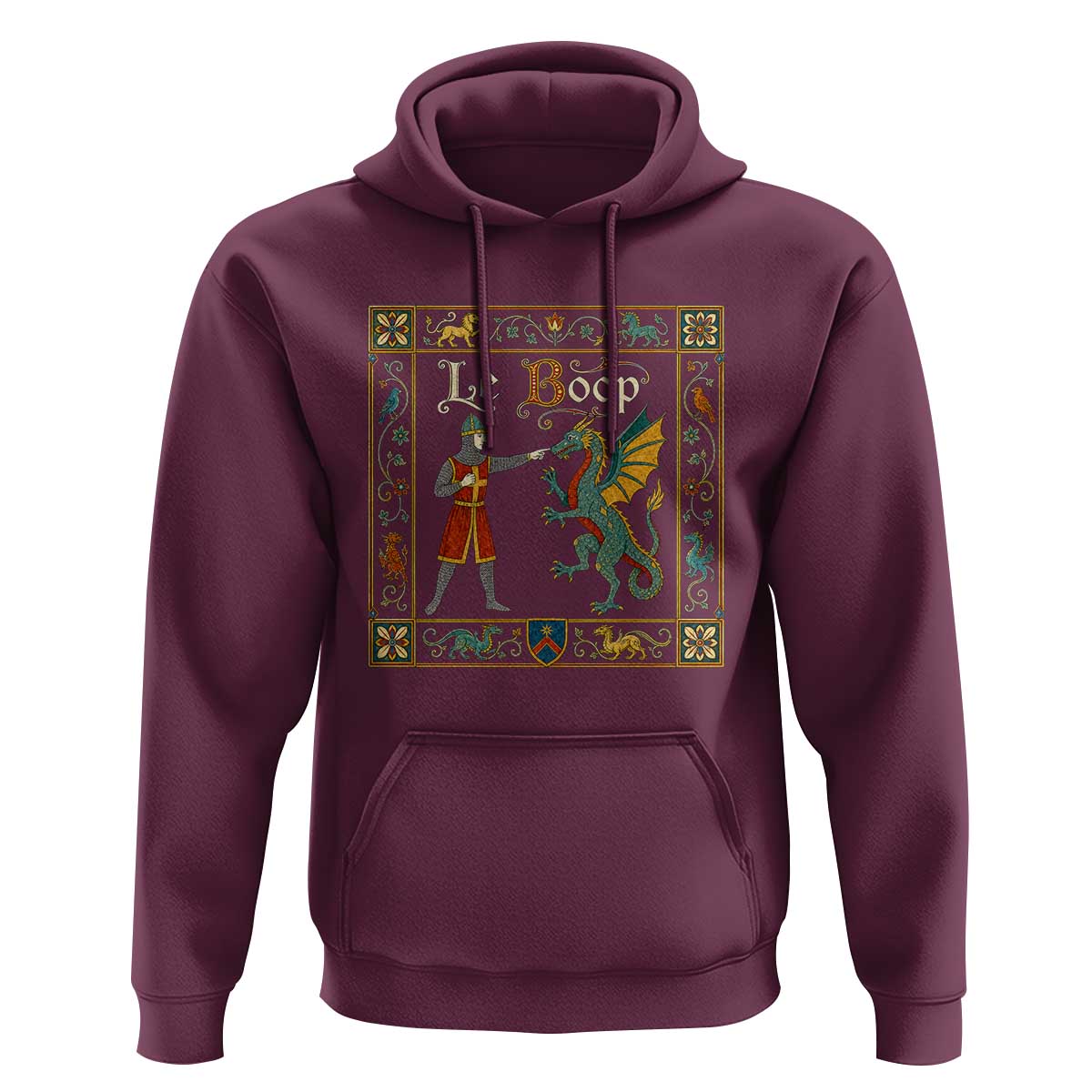 Le Boop Medieval Knight Dragon Fantasy Book Lover Humor Hoodie