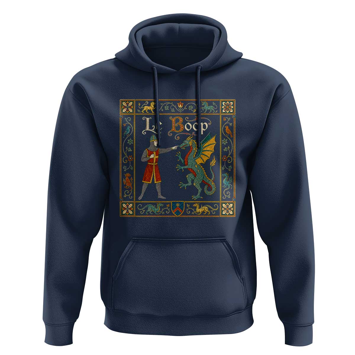 Le Boop Medieval Knight Dragon Fantasy Book Lover Humor Hoodie