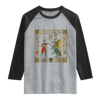 Le Boop Medieval Knight Dragon Fantasy Book Lover Humor Raglan Shirt