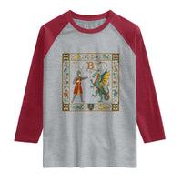 Le Boop Medieval Knight Dragon Fantasy Book Lover Humor Raglan Shirt