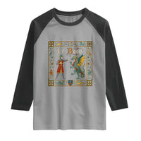Le Boop Medieval Knight Dragon Fantasy Book Lover Humor Raglan Shirt