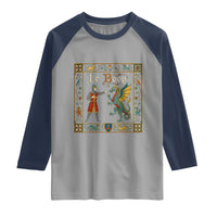 Le Boop Medieval Knight Dragon Fantasy Book Lover Humor Raglan Shirt