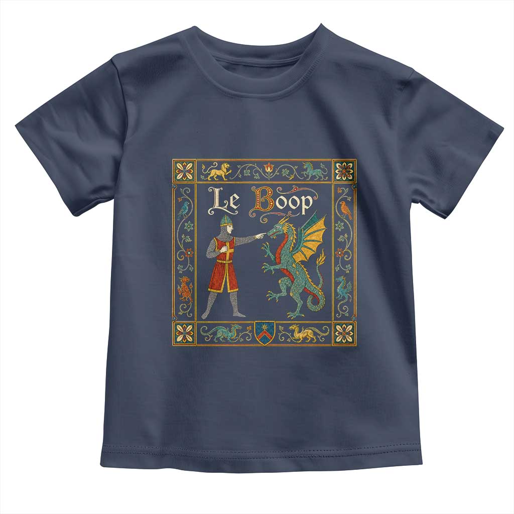 Le Boop Medieval Knight Dragon Fantasy Book Lover Humor Toddler T Shirt