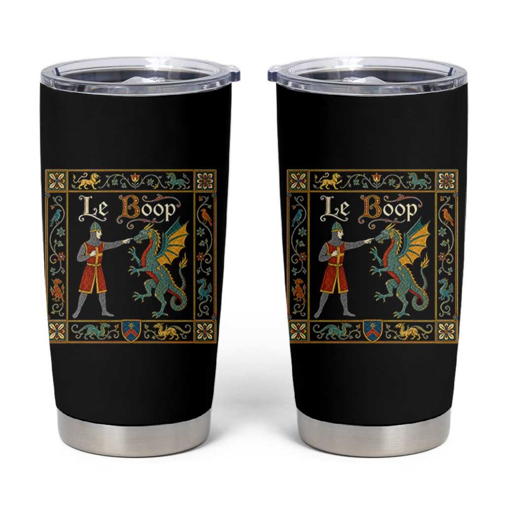 Le Boop Medieval Knight Dragon Fantasy Book Lover Humor Tumbler Cup