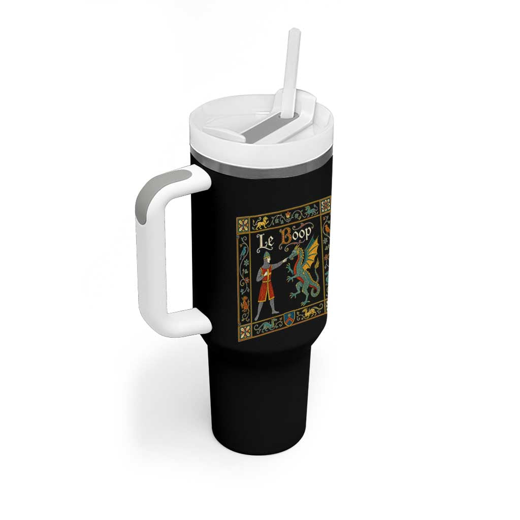 Le Boop Medieval Knight Dragon Fantasy Book Lover Humor Tumbler With Handle