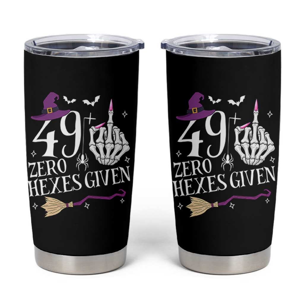 50th Birthday Halloween Tumbler Cup 49 Plus Middle Finger Zero Hexes Given Gift For Women