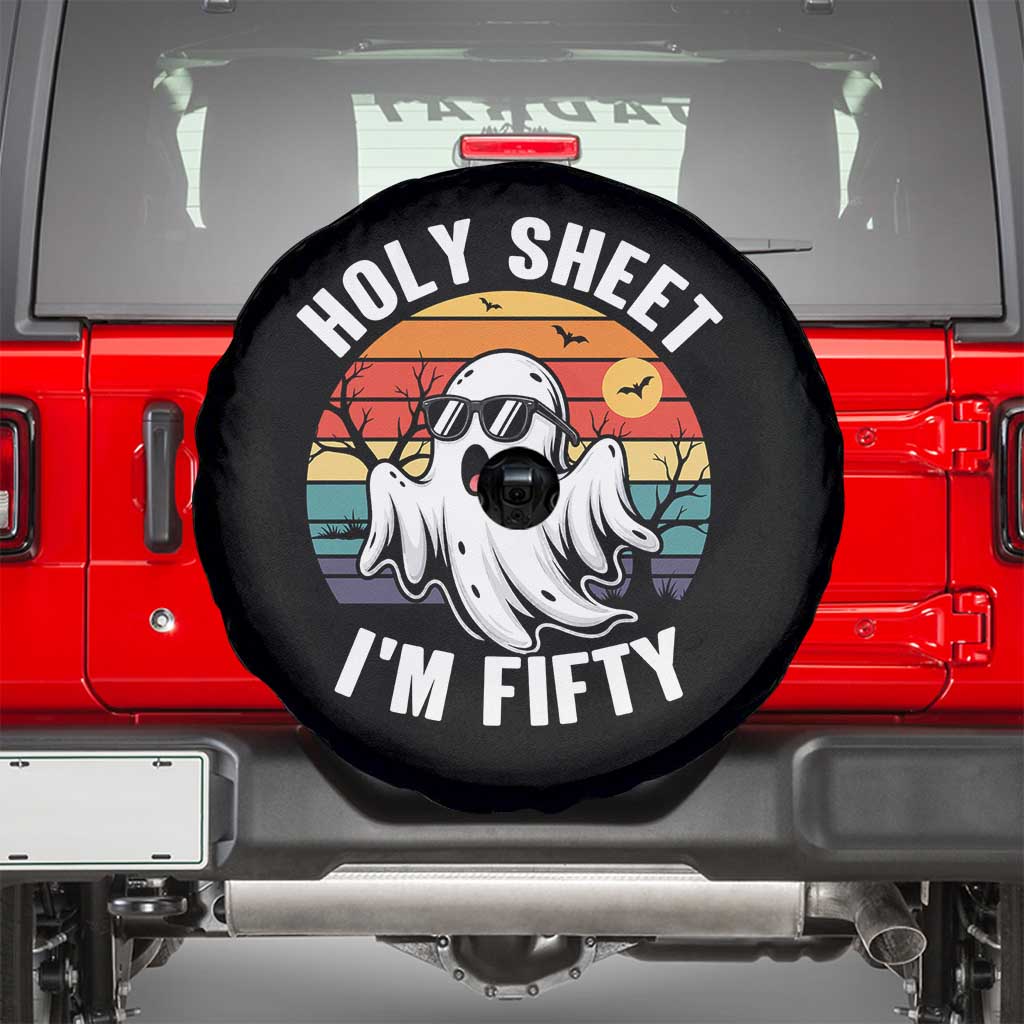 50th Birthday Halloween Ghost Spare Tire Cover Holy Sheet I'm Fifty