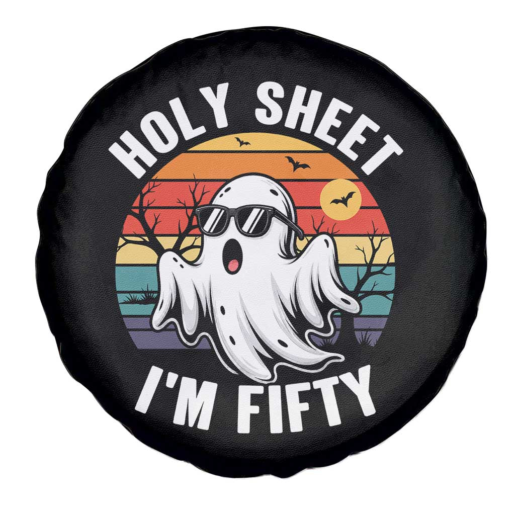 50th Birthday Halloween Ghost Spare Tire Cover Holy Sheet I'm Fifty