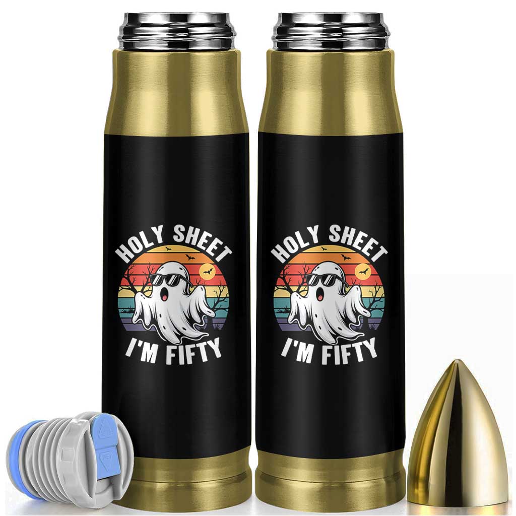 50th Birthday Halloween Ghost Bullet Tumbler Holy Sheet I'm Fifty