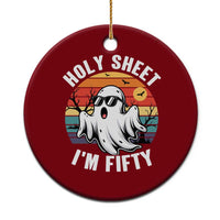 50th Birthday Halloween Ghost Ceramic Ornament Holy Sheet I'm Fifty