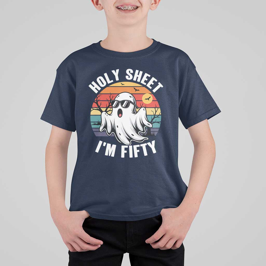 50th Birthday Halloween Ghost T Shirt For Kid Holy Sheet I'm Fifty