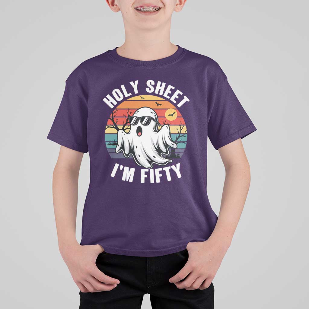 50th Birthday Halloween Ghost T Shirt For Kid Holy Sheet I'm Fifty