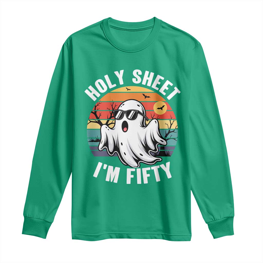 50th Birthday Halloween Ghost Long Sleeve Shirt Holy Sheet I'm Fifty