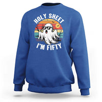 50th Birthday Halloween Ghost Sweatshirt Holy Sheet I'm Fifty