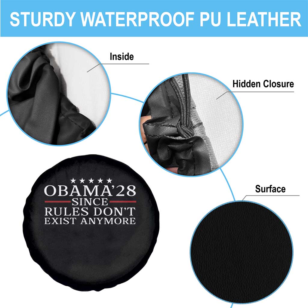 Obama 2028 Since Rules Don't Exist Anymore Spare Tire Cover Funny Political Sarcastic Humor