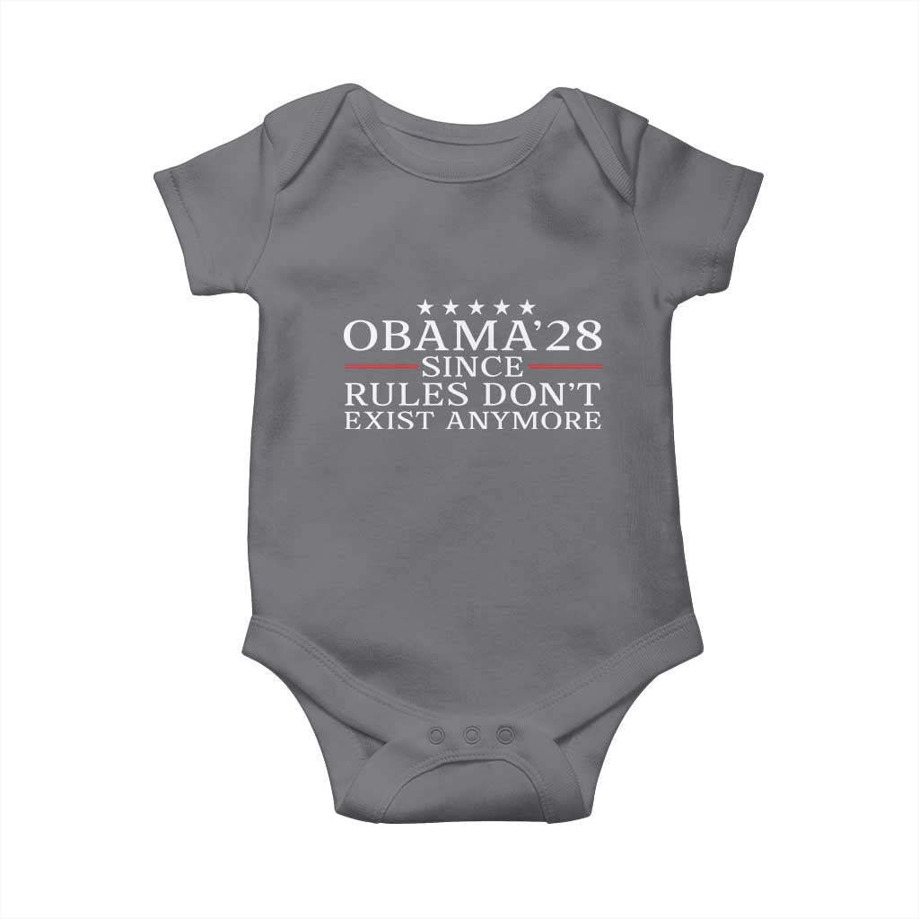 Obama 2028 Since Rules Don't Exist Anymore Baby Onesie Funny Political Sarcastic Humor