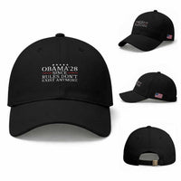 Obama 2028 Since Rules Don't Exist Anymore Baseball Cap Funny Political Sarcastic Humor