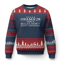 Obama 2028 Since Rules Don't Exist Anymore Ugly Christmas Sweater Funny Political Sarcastic Humor