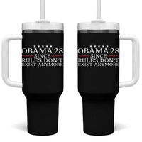 Obama 2028 Since Rules Don't Exist Anymore Tumbler With Handle Funny Political Sarcastic Humor
