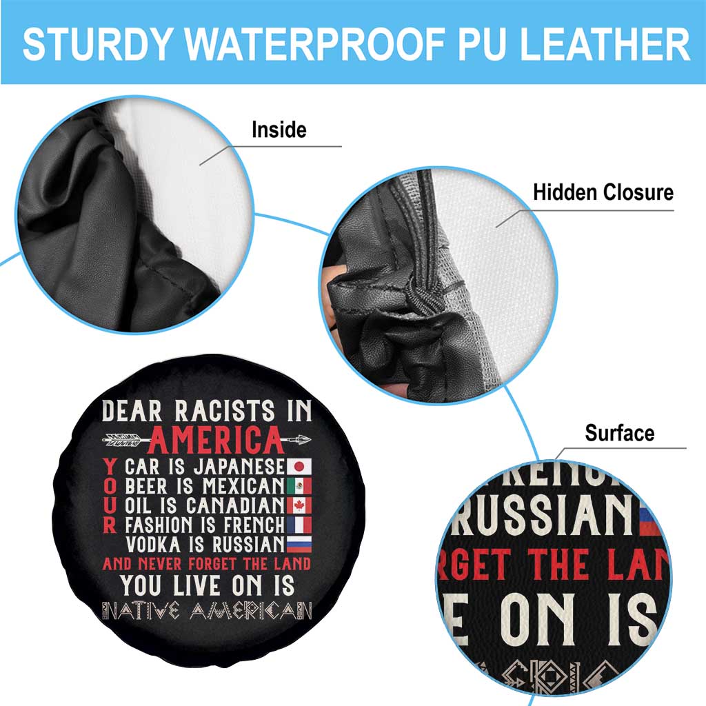 Dear Racists in America You Live On is Native American Spare Tire Cover Anti Racism Indigenous Political Humor