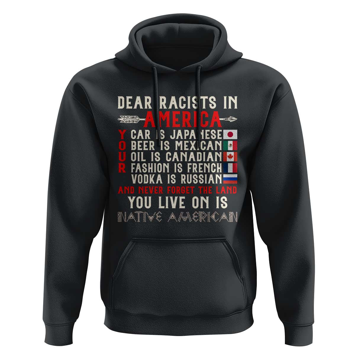 Dear Racists in America You Live On is Native American Hoodie Anti Racism Indigenous Political Humor