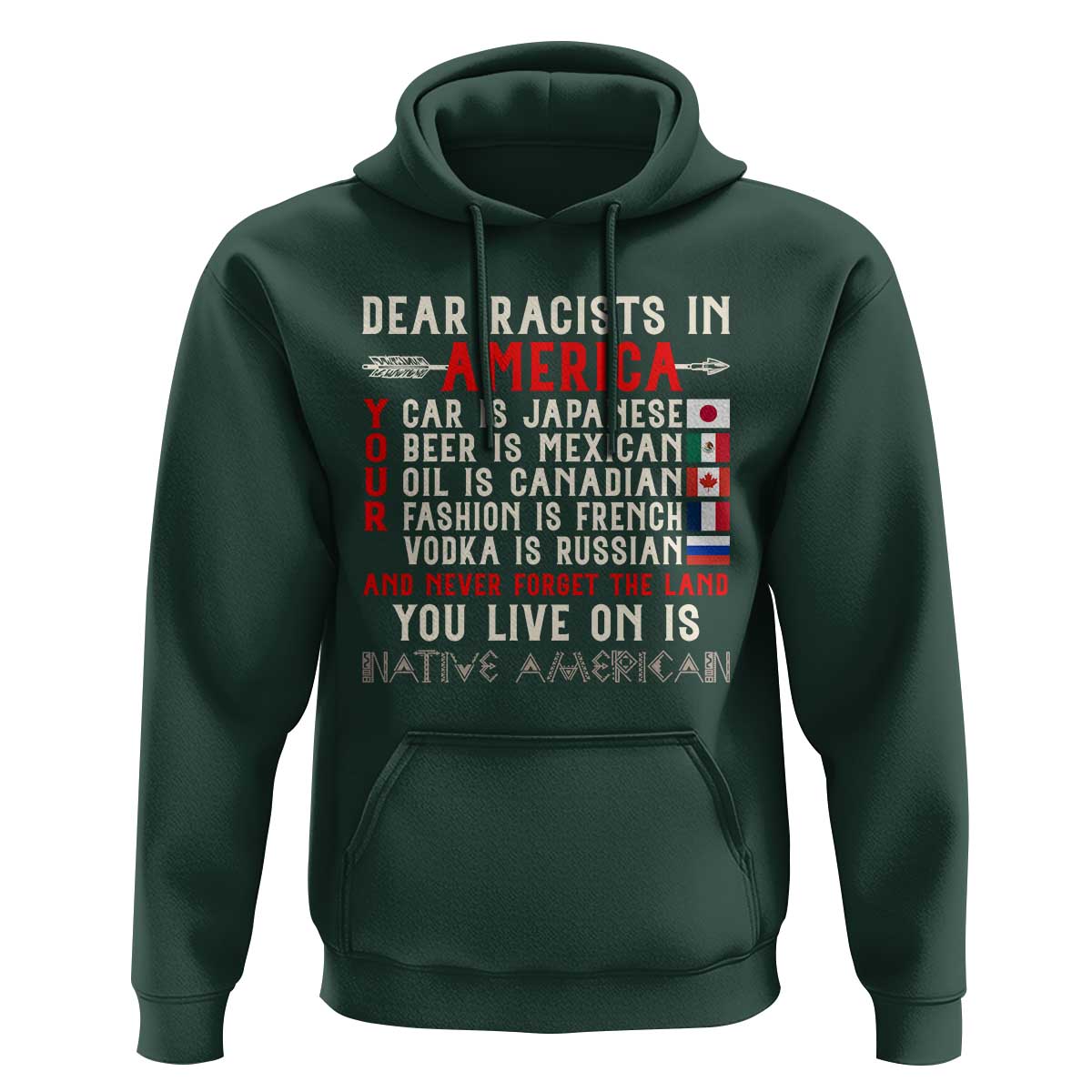 Dear Racists in America You Live On is Native American Hoodie Anti Racism Indigenous Political Humor