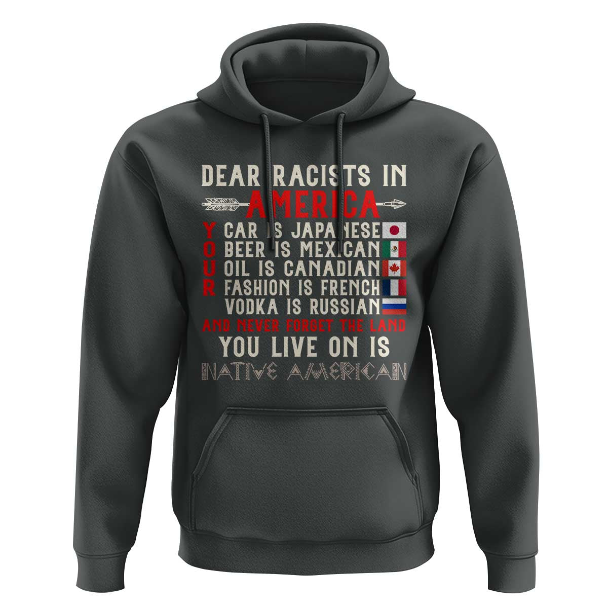 Dear Racists in America You Live On is Native American Hoodie Anti Racism Indigenous Political Humor