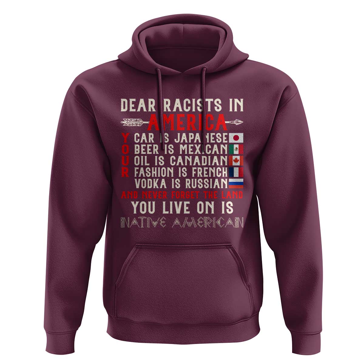 Dear Racists in America You Live On is Native American Hoodie Anti Racism Indigenous Political Humor