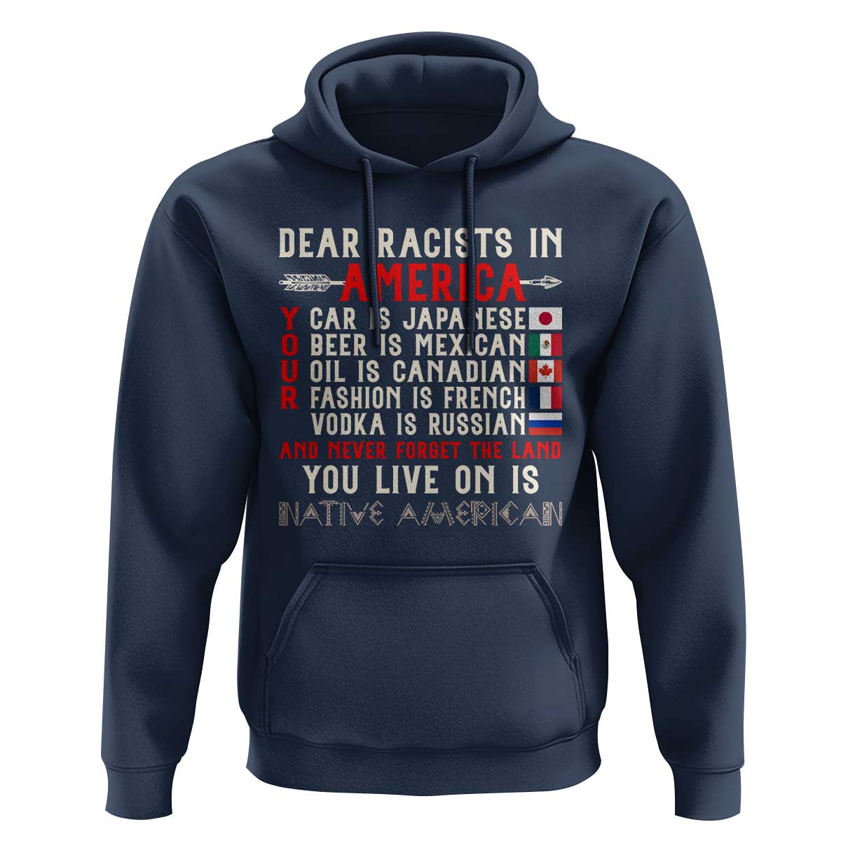 Dear Racists in America You Live On is Native American Hoodie Anti Racism Indigenous Political Humor