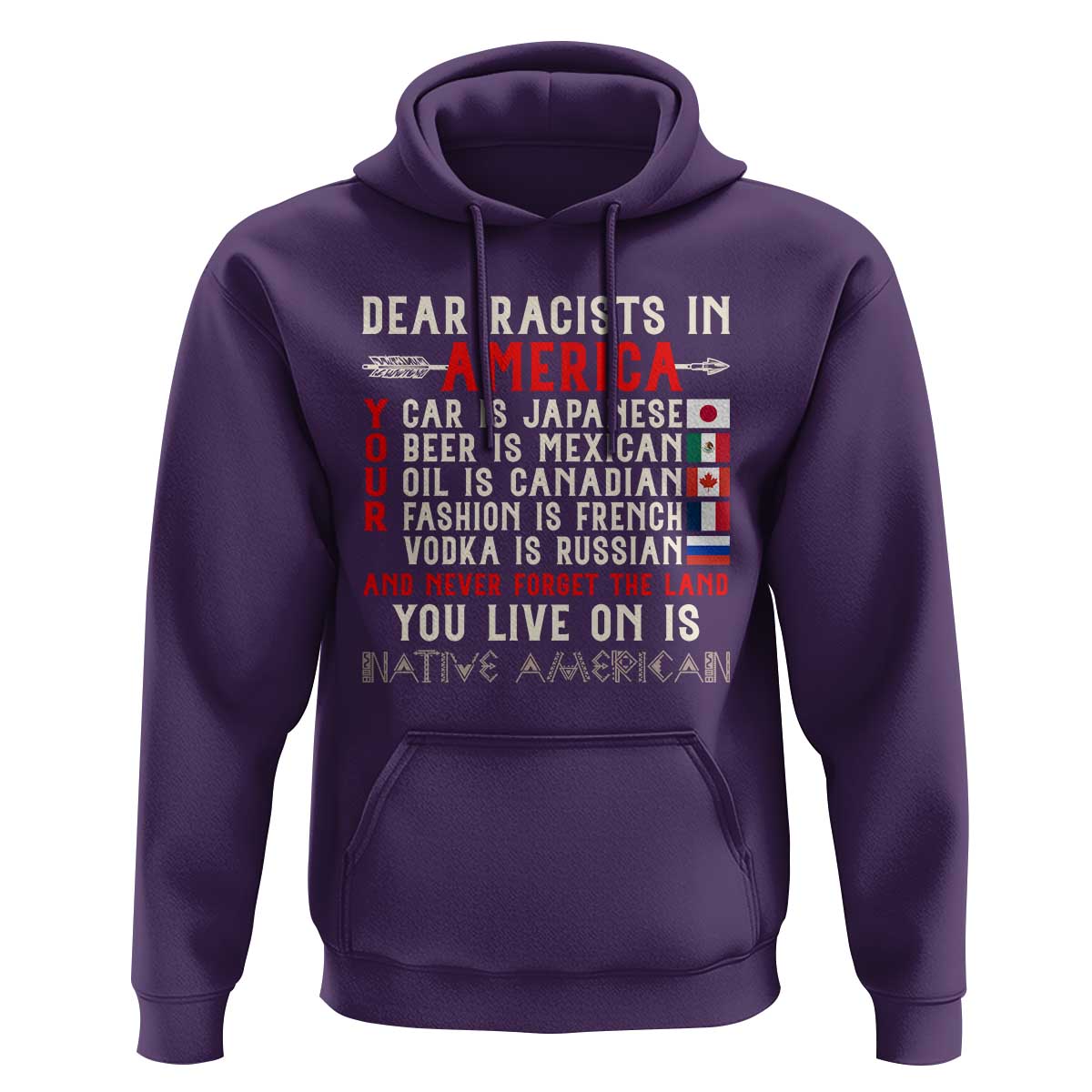 Dear Racists in America You Live On is Native American Hoodie Anti Racism Indigenous Political Humor