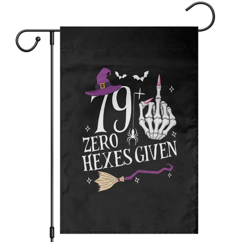 80th Birthday Halloween Garden Flag 79 Plus Middle Finger Zero Hexes Given Gift For Women