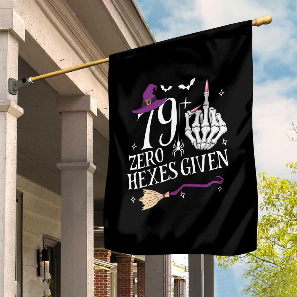 80th Birthday Halloween Garden Flag 79 Plus Middle Finger Zero Hexes Given Gift For Women