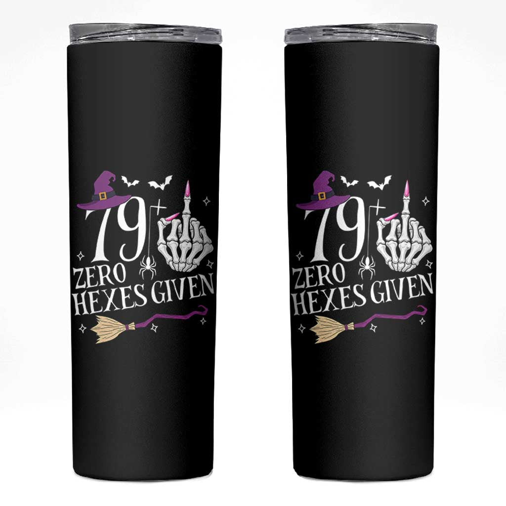 80th Birthday Halloween Skinny Tumbler 79 Plus Middle Finger Zero Hexes Given Gift For Women