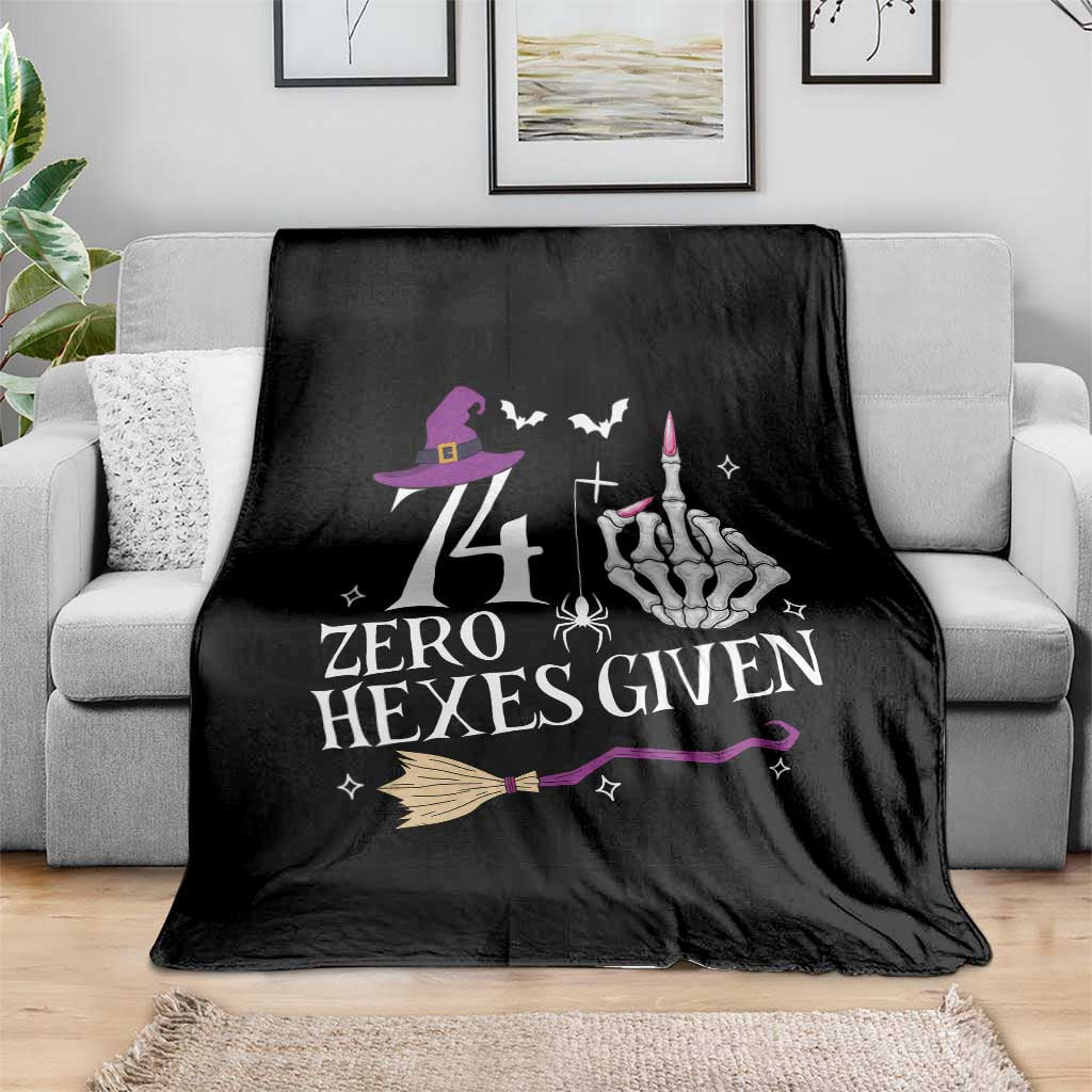 75th Birthday Halloween Throw Blanket 74 Plus Middle Finger Zero Hexes Given Gift For Women