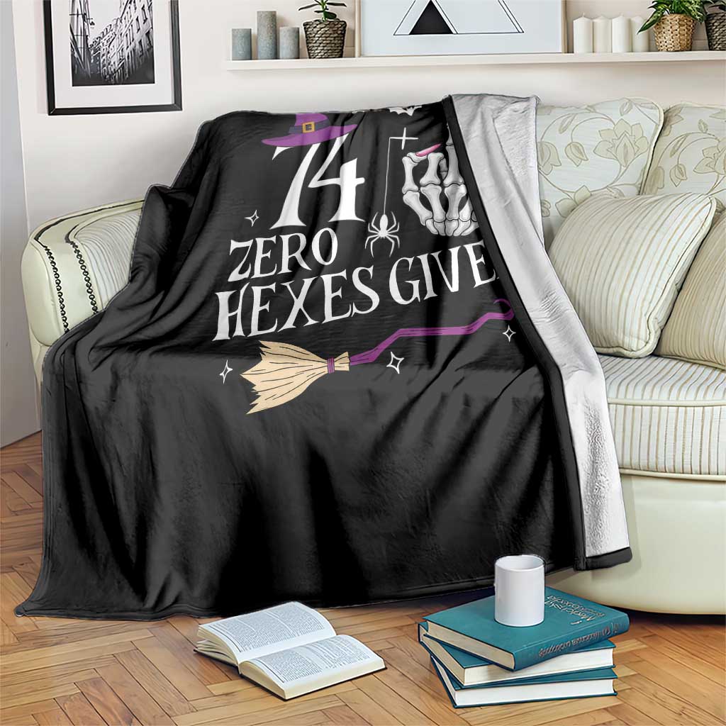 75th Birthday Halloween Throw Blanket 74 Plus Middle Finger Zero Hexes Given Gift For Women