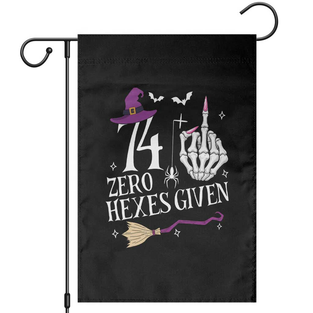 75th Birthday Halloween Garden Flag 74 Plus Middle Finger Zero Hexes Given Gift For Women