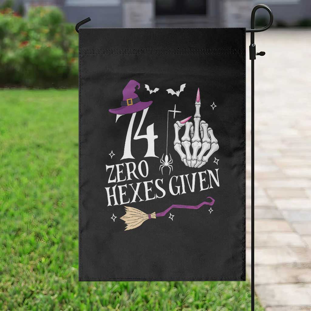 75th Birthday Halloween Garden Flag 74 Plus Middle Finger Zero Hexes Given Gift For Women
