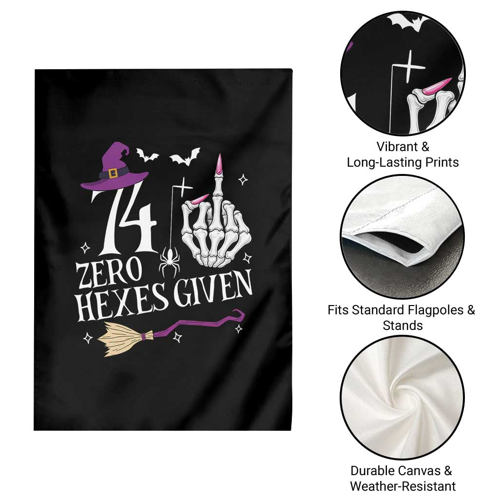 75th Birthday Halloween Garden Flag 74 Plus Middle Finger Zero Hexes Given Gift For Women