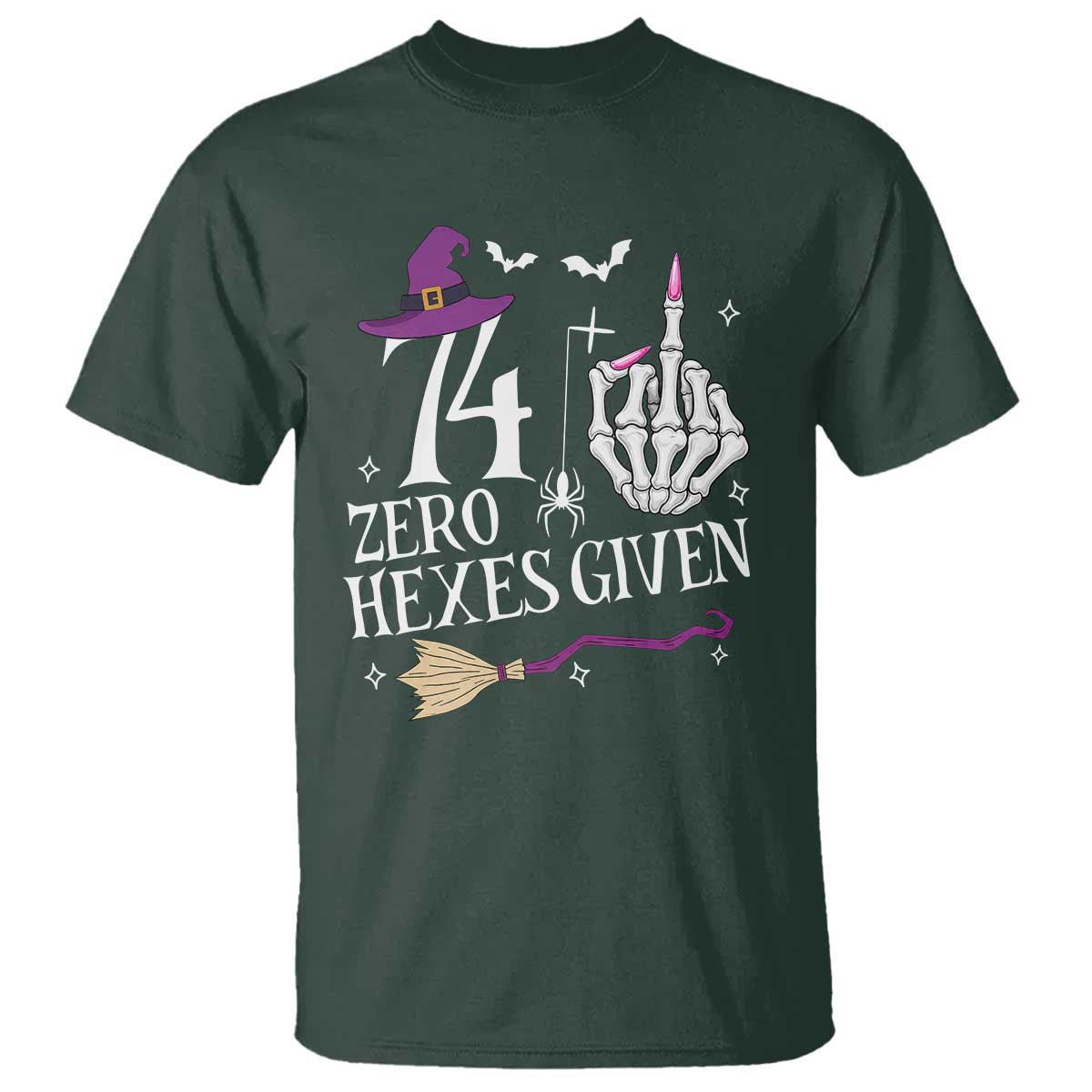 75th Birthday Halloween T Shirt 74 Plus Middle Finger Zero Hexes Given Gift For Women
