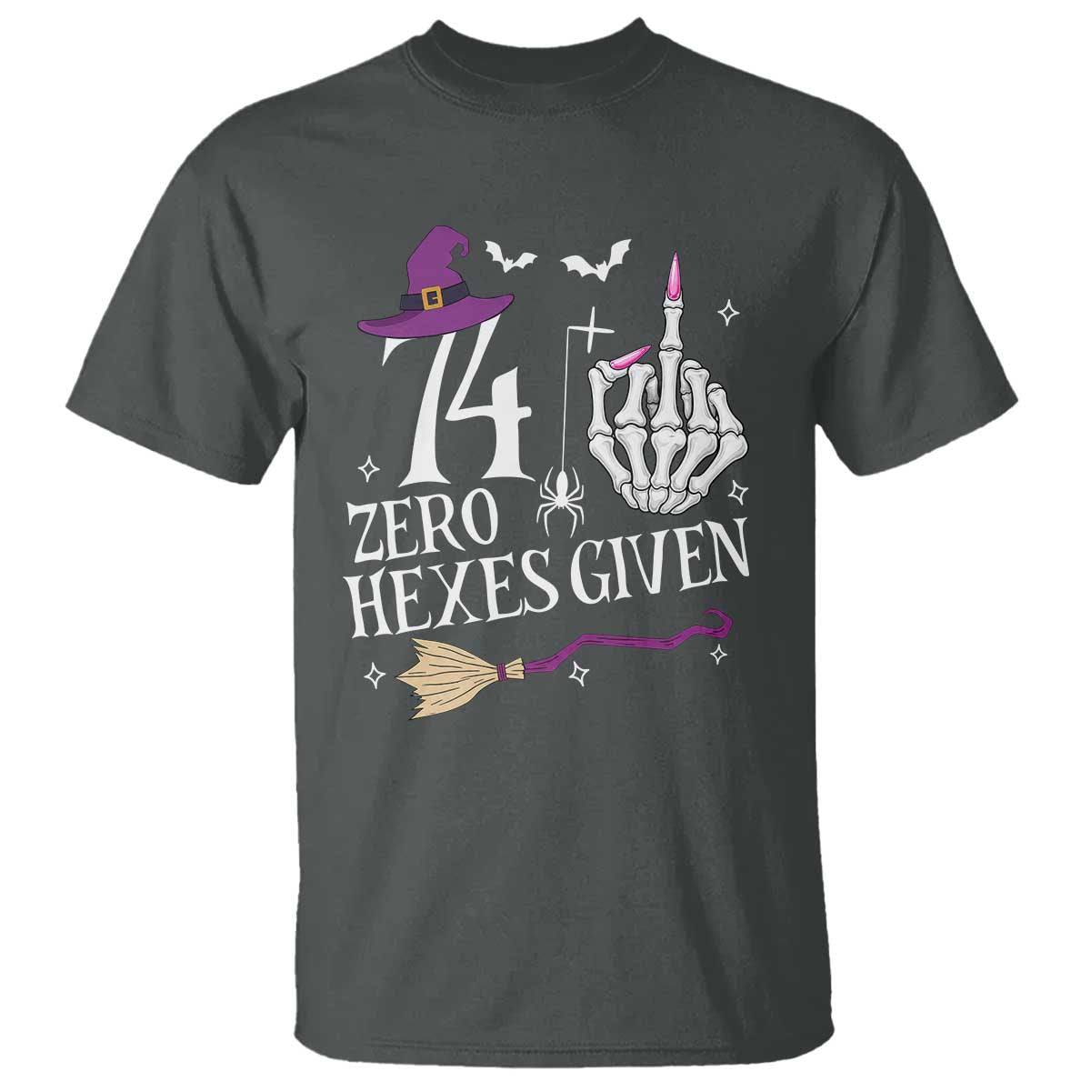 75th Birthday Halloween T Shirt 74 Plus Middle Finger Zero Hexes Given Gift For Women